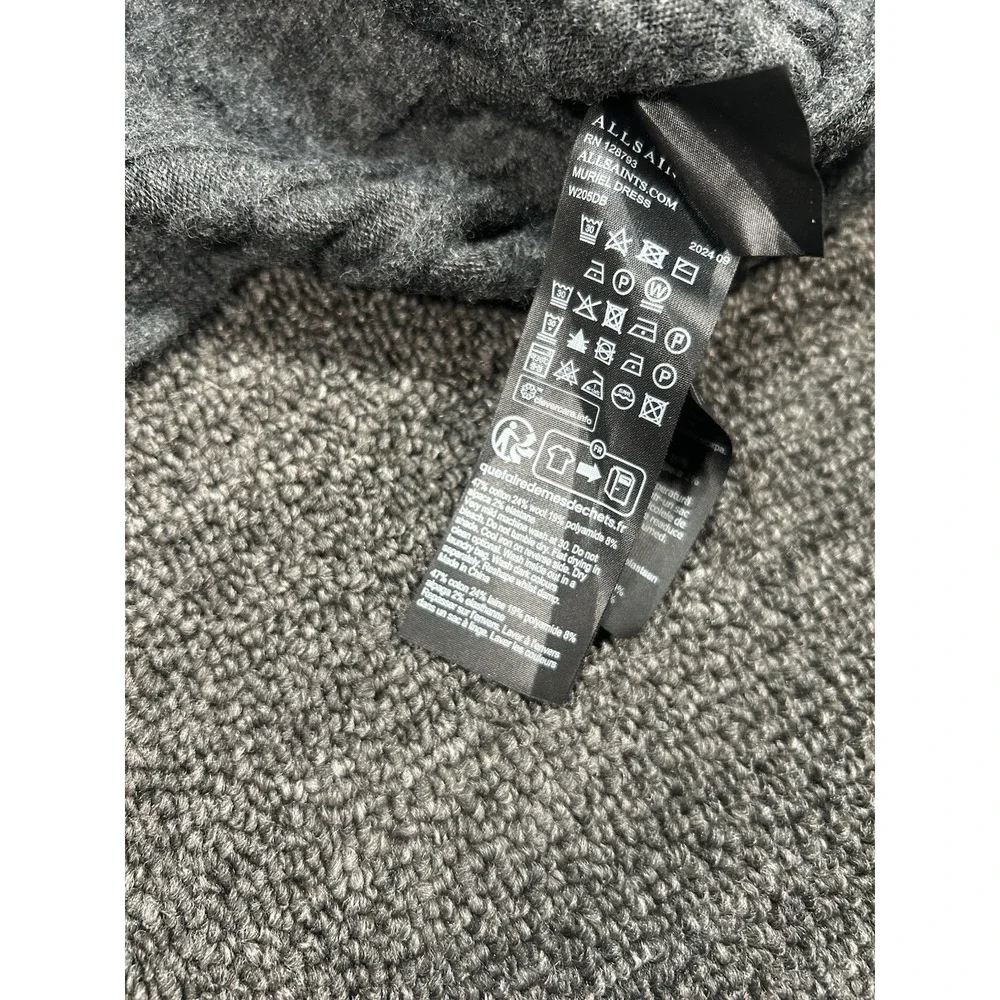 AllSaints‎ Cable Knit Cropped Wool Alpaca Sweater Gray Women's Medium Preppy